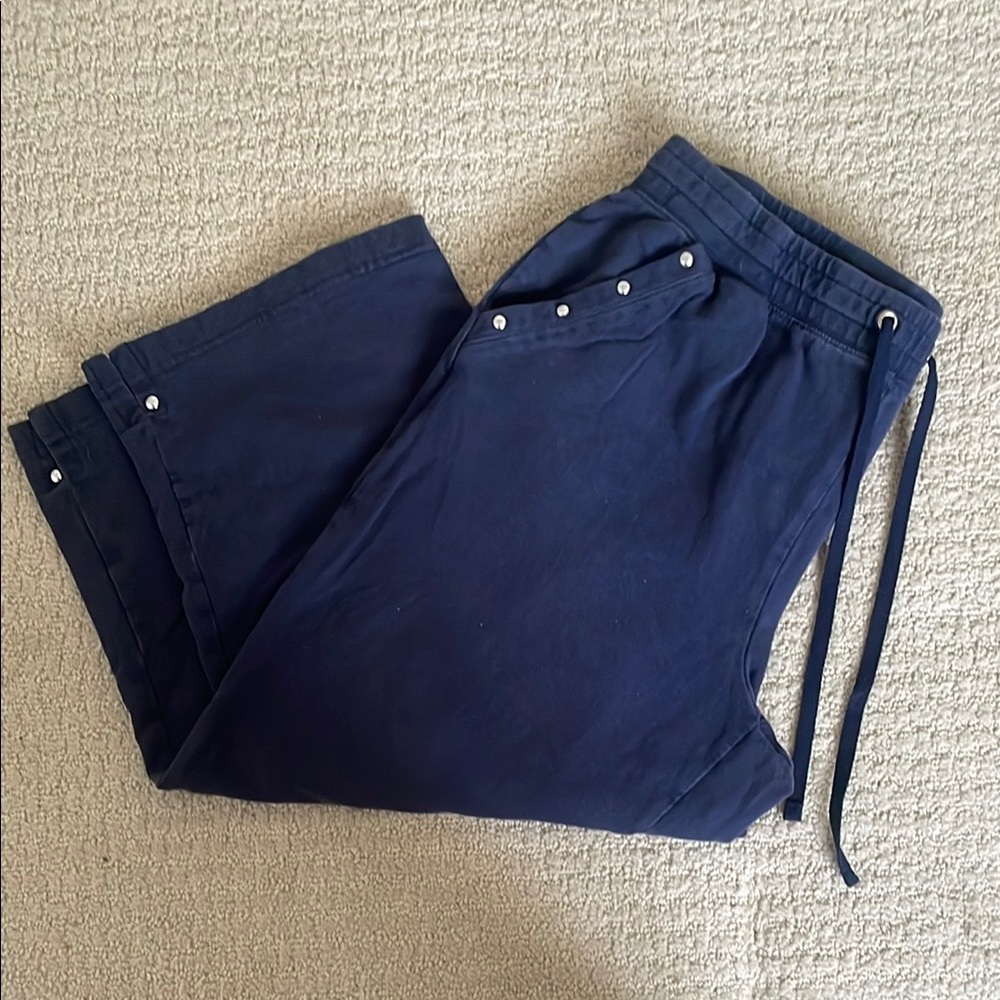 Karen Scott Navy Blue Capri Sweatpants Cotton Stretch M